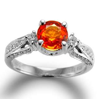   Gold Orange Sapphire Diamond Ring Ring Sizes 4 to 9.5 #R1460  