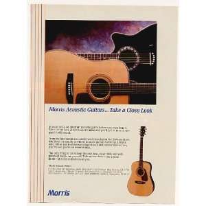  1990 Morris Acoustic Guitars Print Ad (Music Memorabilia 