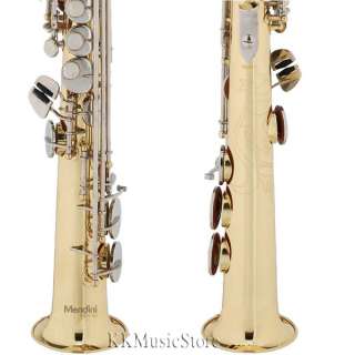 New Mendini Gold Silver Soprano Saxophone or Curved Sax  