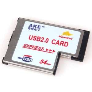 Expresscard To 2 USB 2.0 Ports 54mm PCMCIA Card ,C  