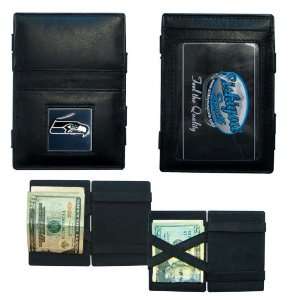 Seahawks Leather Jacobs Ladder Leather Wallet: Sports 