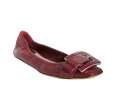  dior rouge patent leather square toe buckle detail ballerina flats
