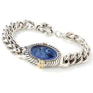   / 18K Gold 7.75 Designer Venetian Glass Cameo Bracelet: Jewelry