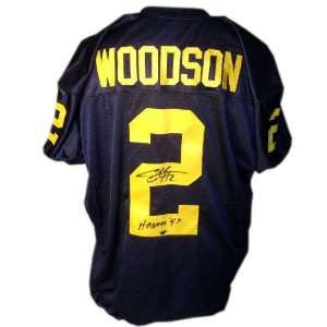 Charles Woodson Michigan Wolverines Autographed Blue Nike Jersey with 