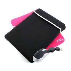  Pink and Black Notebook Case And Mouse Set For Samsung 13 