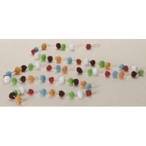  Pack of 6 Wonderful Christmas Time Multi Colored Pom Pom 