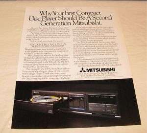 Vintage Mitsubishi DP 103 CD Player PRINT AD 1984  