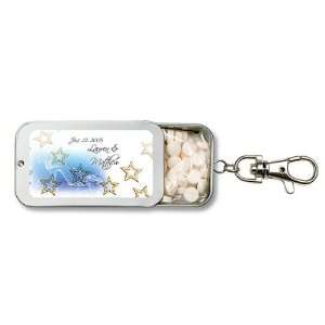 Wedding Favors Crystal Sh and Falling Stars Design Personalized Key 