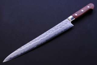 Japanese Sushi chef knife Hammered Damascus Sujihiki 24  