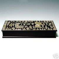 Mother of Pearl Inlay Leopard Design Desk Office Wood Pen Pencil 
