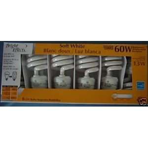  6 CFL SOFT WHITE 60W REPLACEMENT LIGHT BULBS USING ONLY 