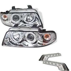  Audi A4 1PC Halo Chrome Projector Headlights and LED Day Time 