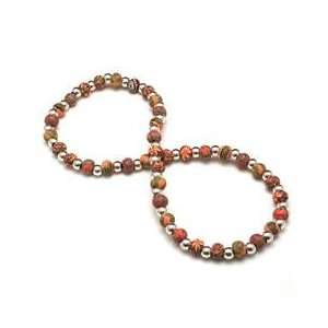 Autumn Glow Retired Small Bead Necklace with Sterling Rounds