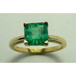  Bright Green Colombian Emerald Ring 1.43 Cts Everything 