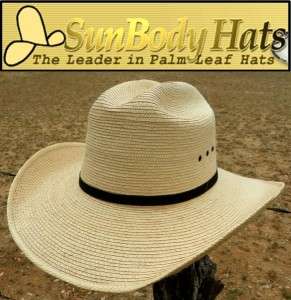 SunBody Hats CATTLEMAN Palm Straw Western Cowboy HAT