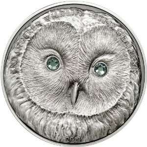  Mongolia 2011 500 Togrog Ural Owl 1oz Silver Coin Limited 