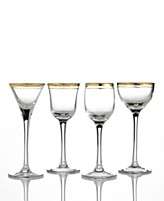 Charter Club Cordial Glasses, Set of 4 Gold Double Band