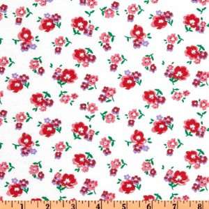  44 Wide Jolie Fleur Shirting Floral Red/Pink/White 