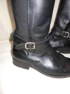 Frye Melissa Gore Zip Black Leather Riding Boots 9.5 B $378  
