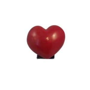  Red Stone Heart African Hand Carved Paperweight Desk 