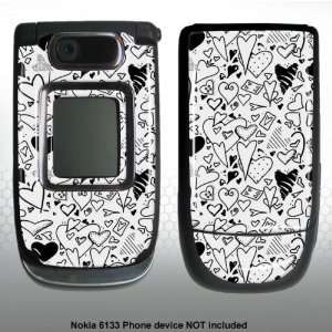    Nokia 6133 black/white hearts Gel skin m5682 