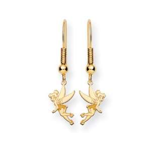    Disneys Tinker Bell Wire Earrings in 14 Karat Gold: Jewelry
