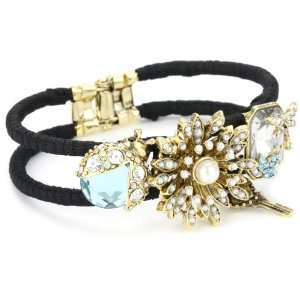 Betsey Johnson Iconic Enchanted Garden Flower and Dragonfly Bangle 