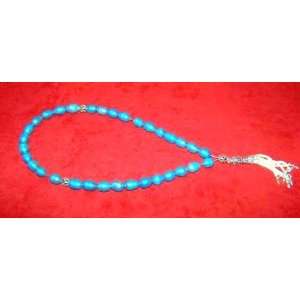  8 10mm Sky Blue Pearls Islamic Prayer Worry Beads Tesbih 