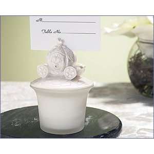  Pearl White Coach Candle Place Card Holder: Home & Kitchen