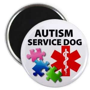  AUTISM SERVICE DOG Medical Alert 2.25 inch Fridge Magnet 