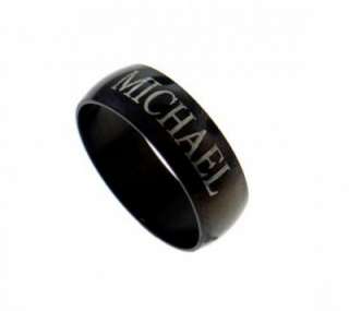Personalized Stainless Steel Black Ring Free Engraving  