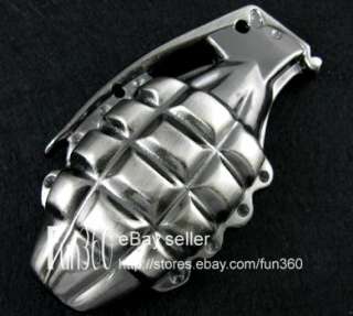   Army Hand Grenade Halo Bomb Tear Gas Metal Buckle Leather Belt  