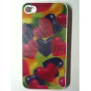   Multi Color Heart Hard Protector Case for iPhone 4 4G 