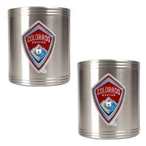 Colorado Rapids MLS 2pc Stainless Steel Can Holder Set   Primary Team 