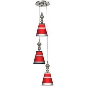  Red Stripes 3 in 1 Metal Cone Giclee Pendant: Home 