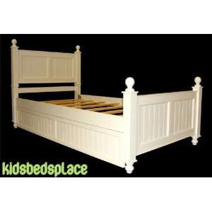  Twin Size Bed & Trundle White 100% Solid Pine Wood