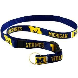 Michigan Wolverines Navy Blue Team Logo Lanyard: Sports 