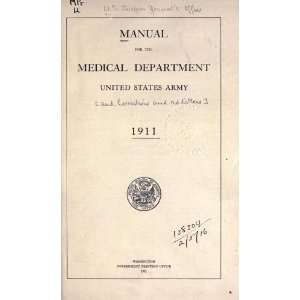 Manual For The Medical Department, United States Army And Corrections 