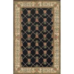   May T096 Black / Ivory Pineapple Garden Rug Size 96 x 136 Baby
