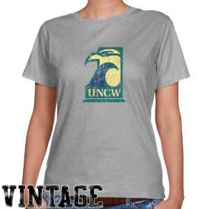 UNC Wilmington Seahawks Ladies Ash Distressed Logo Vintage 