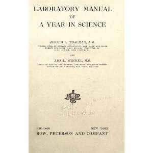   Laboratory Manual Of A Year In Science Joseph Luther Thalman Books