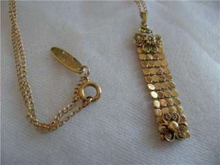 Vintage Rare Whiting & Davis Gold Mesh Bags Necklace  