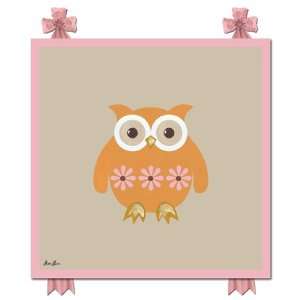  Mod Flowers Owl Retro Pink Canvas Art 