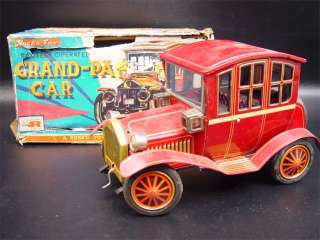 Vintage Rosko Japan Grand Pa Car Tin Toy Jalopy W/Box  