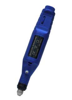 BLUE Nail Art Drill KIT Electric FILE Buffer Bits Acrylic Portable 