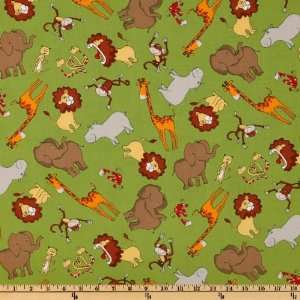   Jungle Animals Lime Fabric By The Yard Arts, Crafts & Sewing