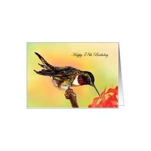  78 Years Old Hummingbird and Flowers Birthday Cards Card 