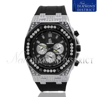 MENS RICHARD & CO 4.50CT TOTAL DIAMOND ICED OUT CHRONO WATCH