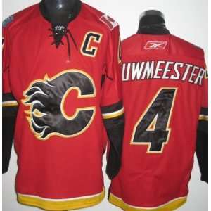 New Calgary Flames Jersey #4 Bouwmeester Red Hockey Jersey Size 52 