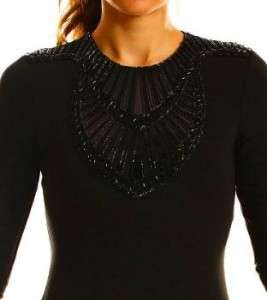 ARMANI EXCHANGE Embellished Motif Dress Charcoal Black NWT  